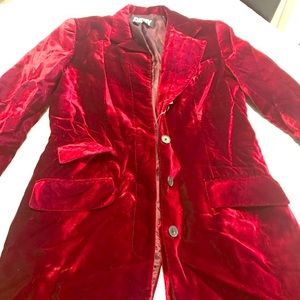 DKNY Red Velvet Coat